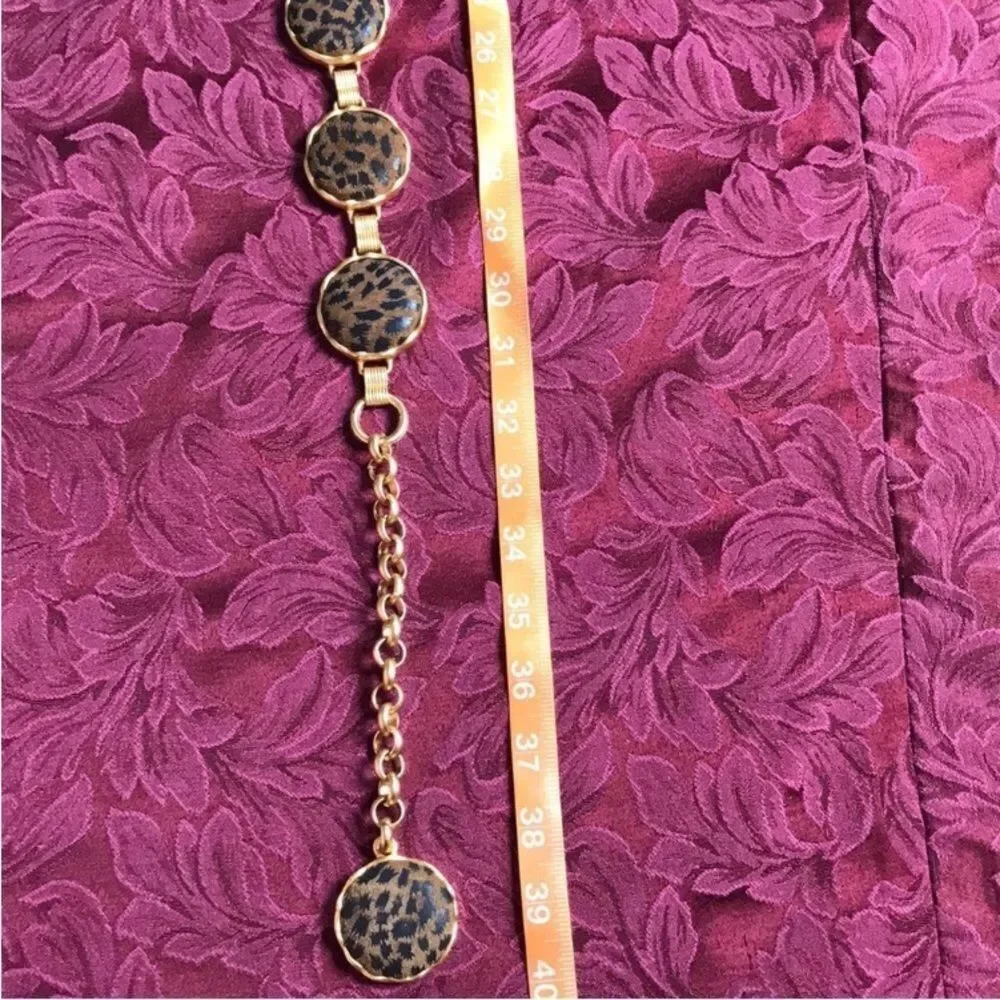 Vintage Express Gold and Brown Leopard Belt